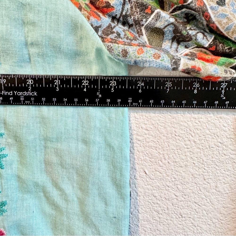 Boho Embroidered Patchwork Button Front Tunic Shi… - image 9